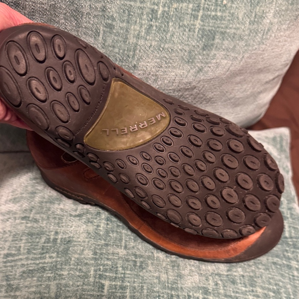 Merrell Brown Suede & Leather Mary Jane Flats - Picture 2 of 2